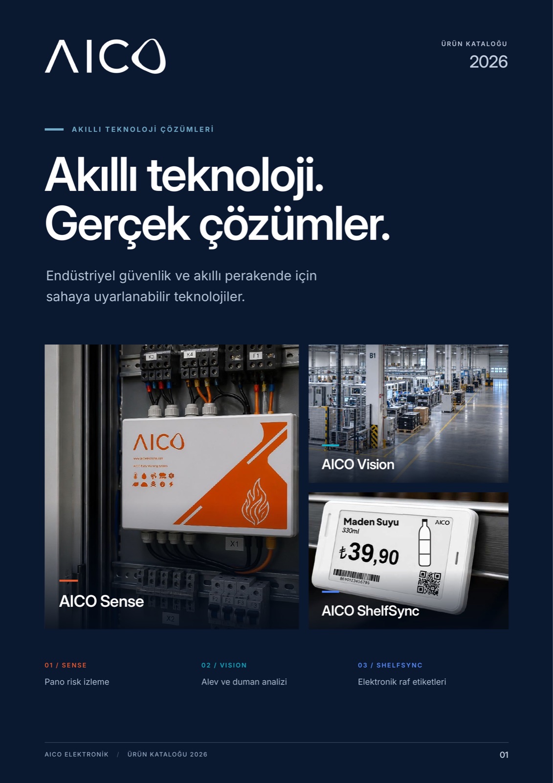 AICO Elektronik Ürün Kataloğu 2026 kapağı
